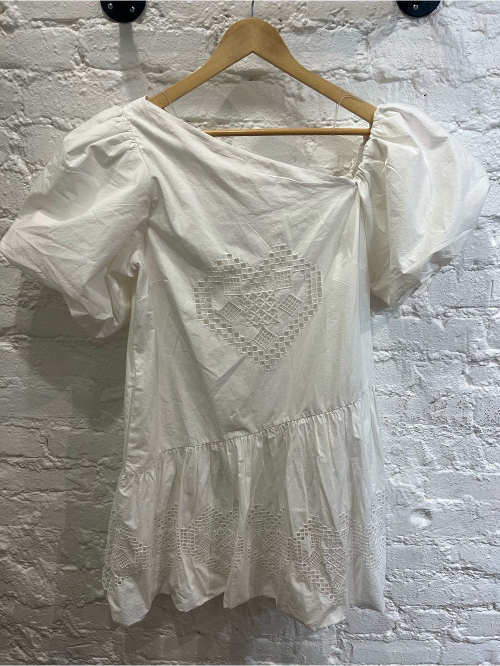 Rhode white puff shoulder dress